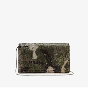 Express Sequin Camo Clutch